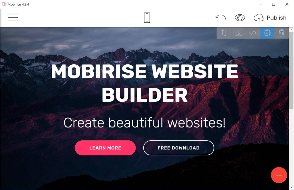 screenshot of Mobirise Website Builder